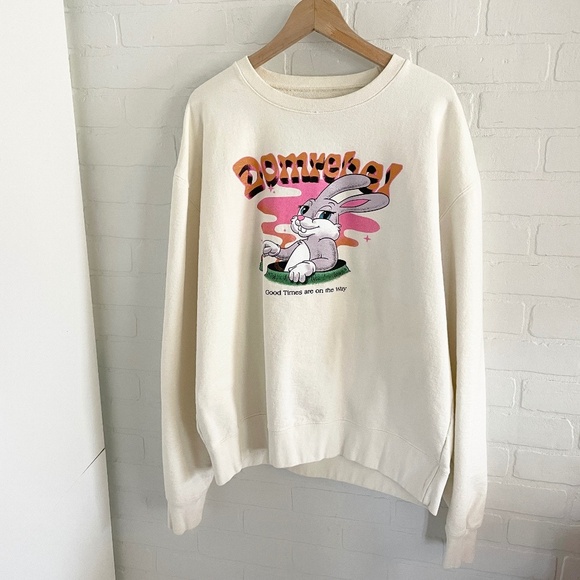 Domrebel Carrot Sweatshirt Cream Streetwear Farfetch Made in Canada Rabbit XL - Picture 2 of 12